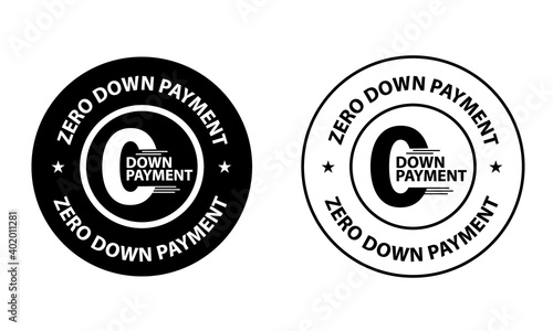 zero down payment vector icon in black color