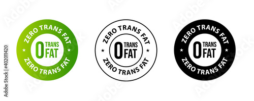zero trans fat vector icon set, product package design elements
