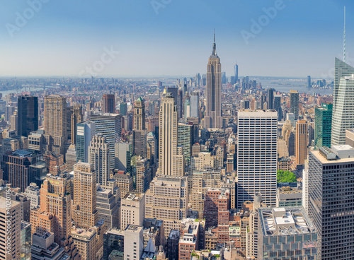 NEW YORK CITY - JUNE 10  2013  Panoramic view of Manhattan skyline