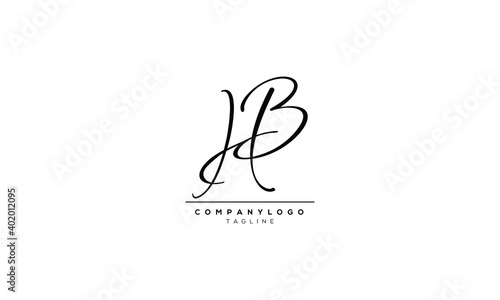 hb Abstract initial monogram letter alphabet logo design
