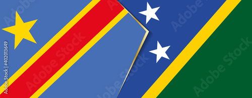 Democratic Republic of the Congo and Solomon Islands flags  two vector flags.
