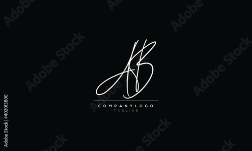 AB Abstract initial monogram letter alphabet logo design