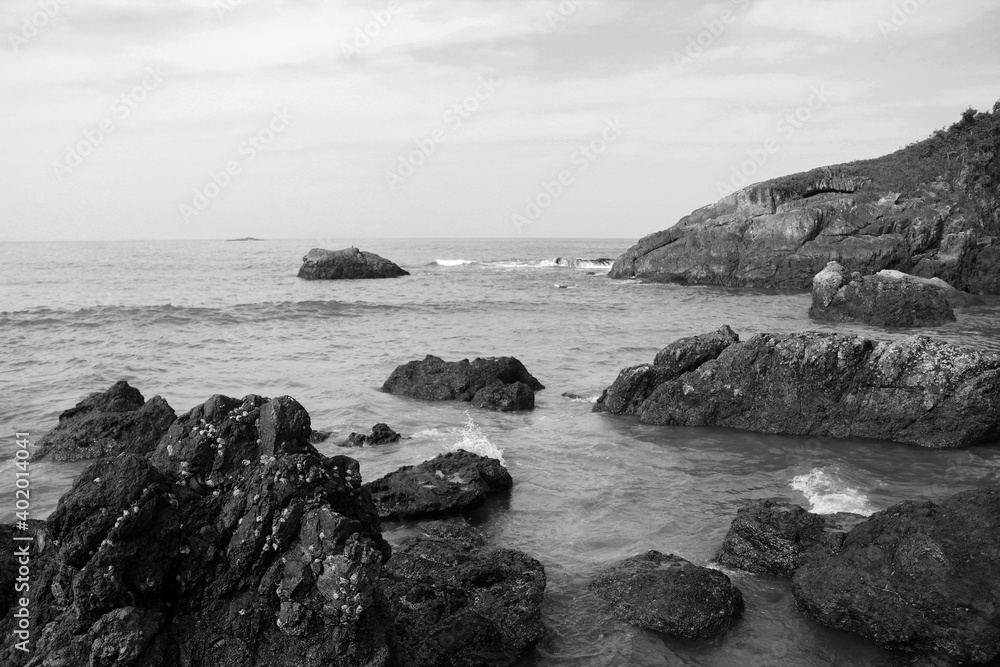 rocky coast of the indian ocean in black and white rocky coast of the indian ocean in black and white