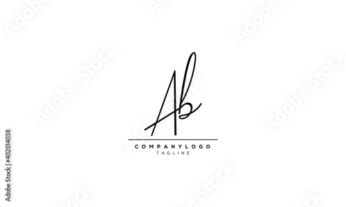 AB Abstract initial monogram letter alphabet logo design