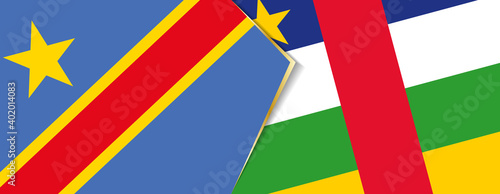 Democratic Republic of the Congo and Central African Republic flags, two vector flags.