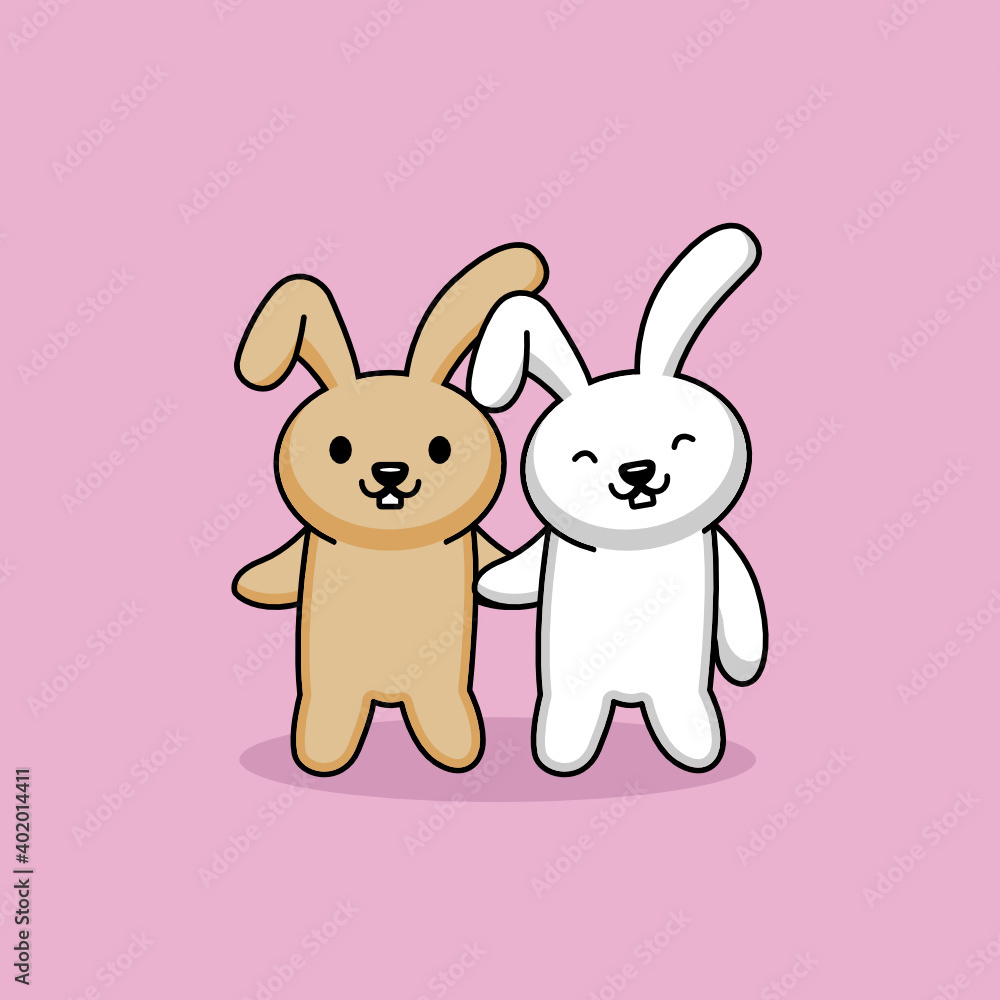 Cute of couple rabbit in valentine's day Cute of couple rabbit in valentine's day
