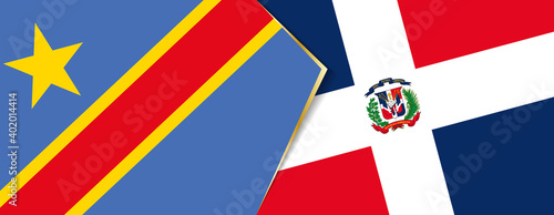 Democratic Republic of the Congo and Dominican Republic flags, two vector flags.