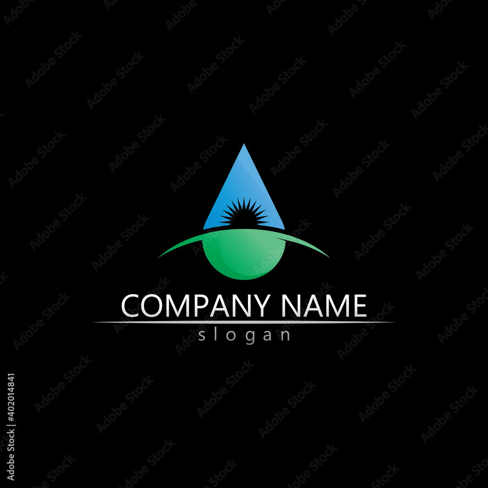 Water drop Logo Template vector Business logo wave 