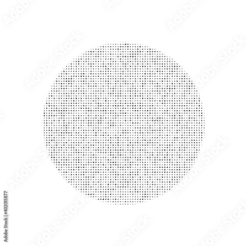 The circle symbol filled with black dots. Pointillism style. Vector illustration on white background