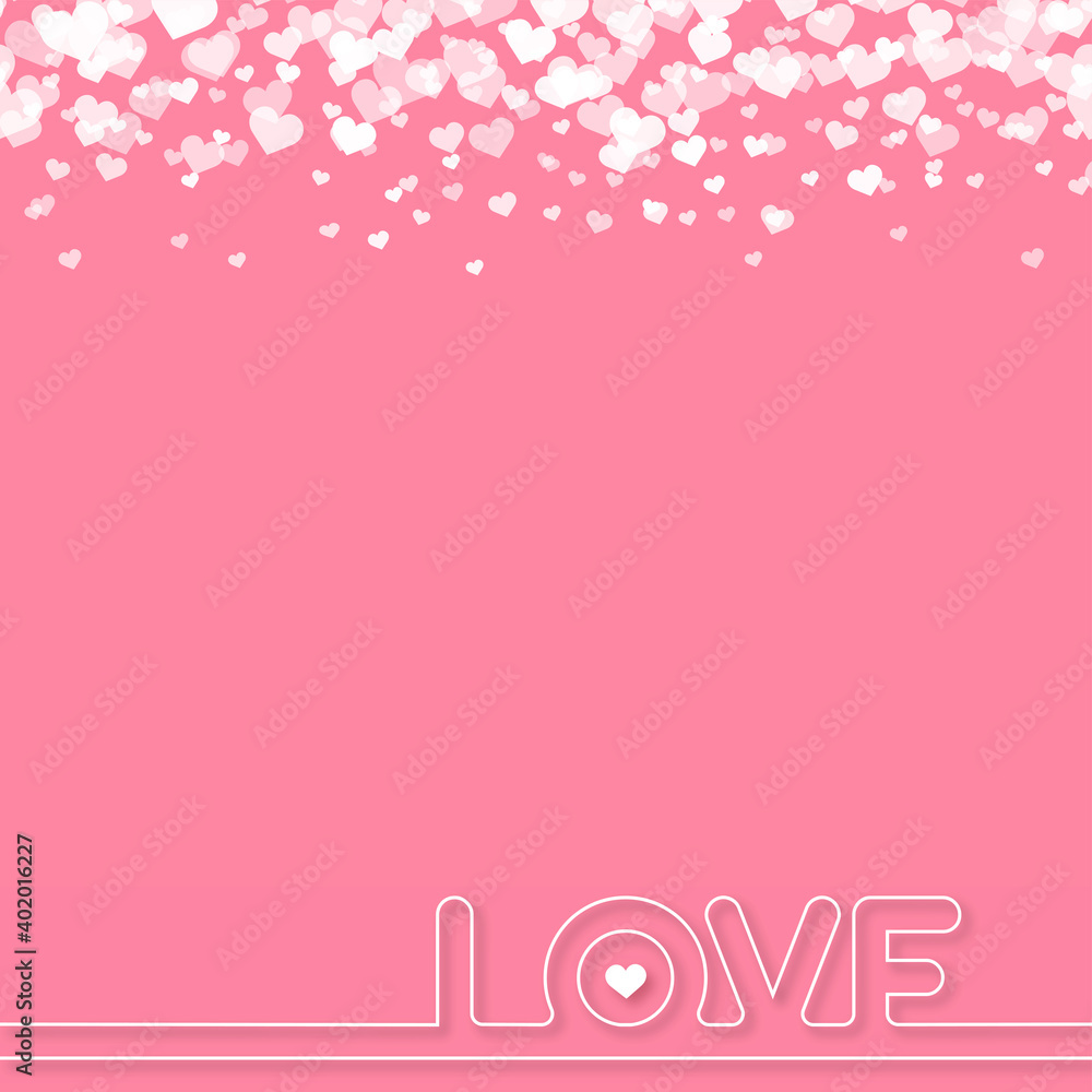 Falling heart for Valentine s Day background. vector