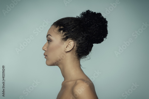 Young beautiful african american woman, contemporary portrait