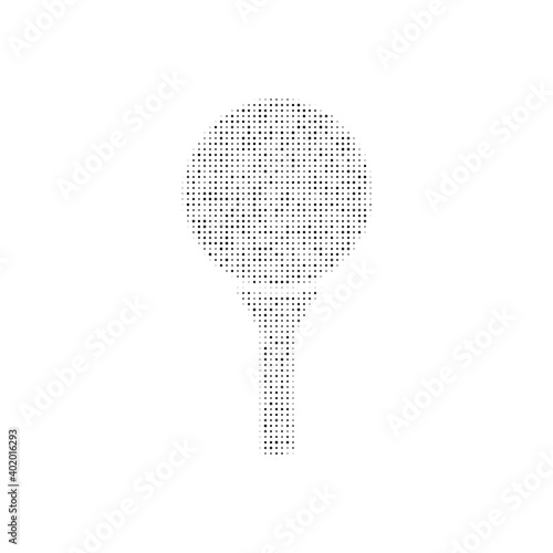 The golf symbol filled with black dots. Pointillism style. Vector illustration on white background