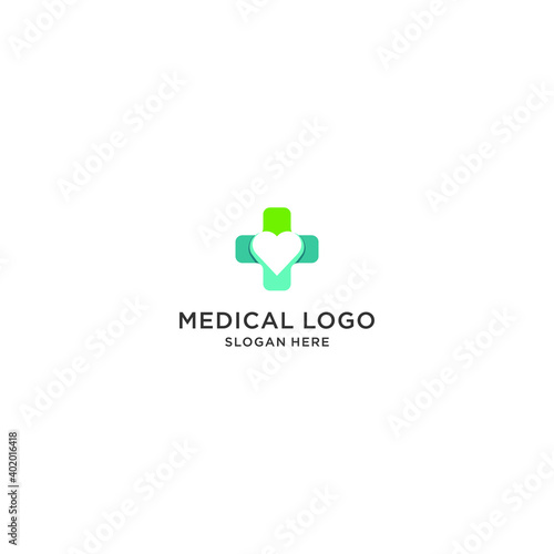 Cross health medical logo design vector template