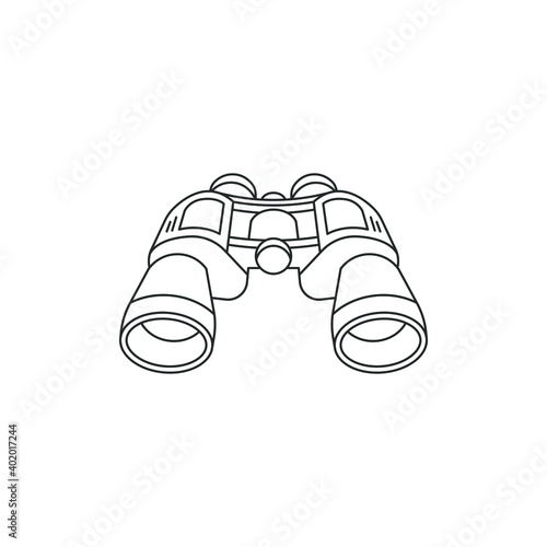 Binoculars line icon isolated on white background. Vector illustration