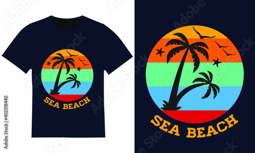  Sea beach custom and trendy t-shirt design