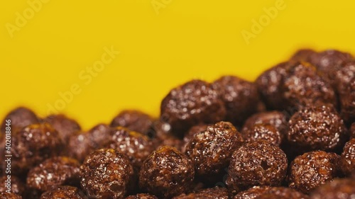 Wallpaper Mural Breakfast cereals in the form of chocolate corn balls. Rotation close up Torontodigital.ca