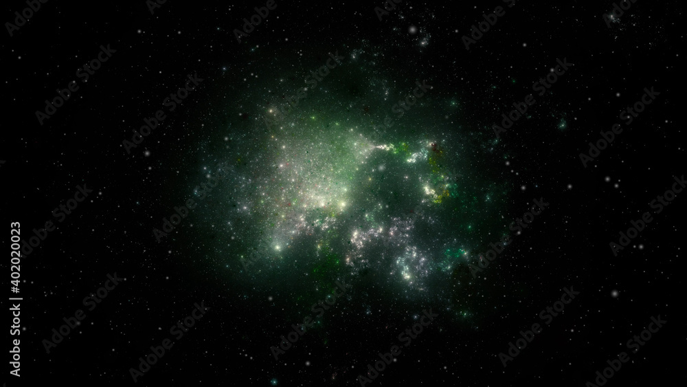 Fototapeta premium Star field background banner . Glow swirls night sky. 