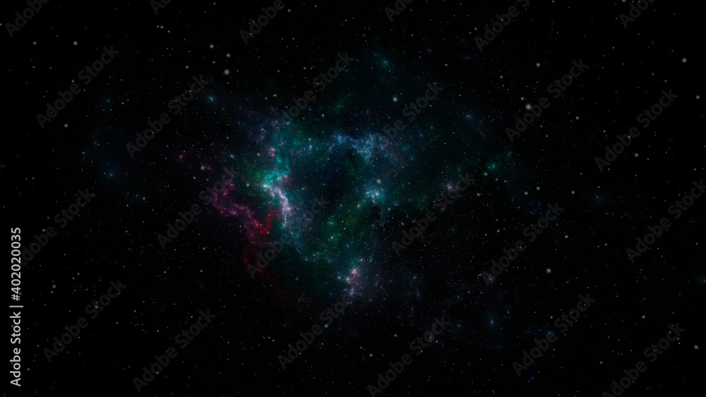 Star field background banner . Glow swirls night sky. 