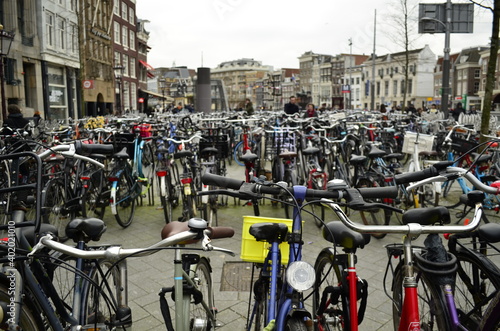 A Bicycles sea in Amsterdam, The Netherlands