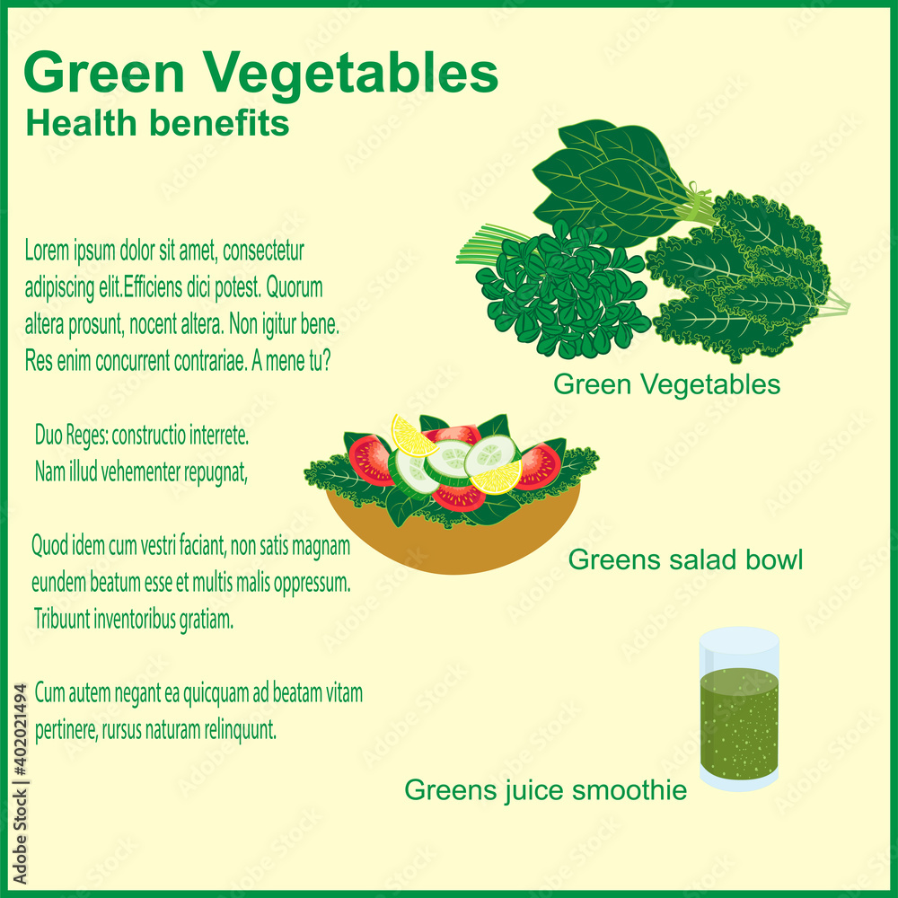 Green Vegetables Health Benefits Infographic Stock Vector Adobe Stock Green Vegetables Health Benefits Infographic Stock Vector Adobe Stock