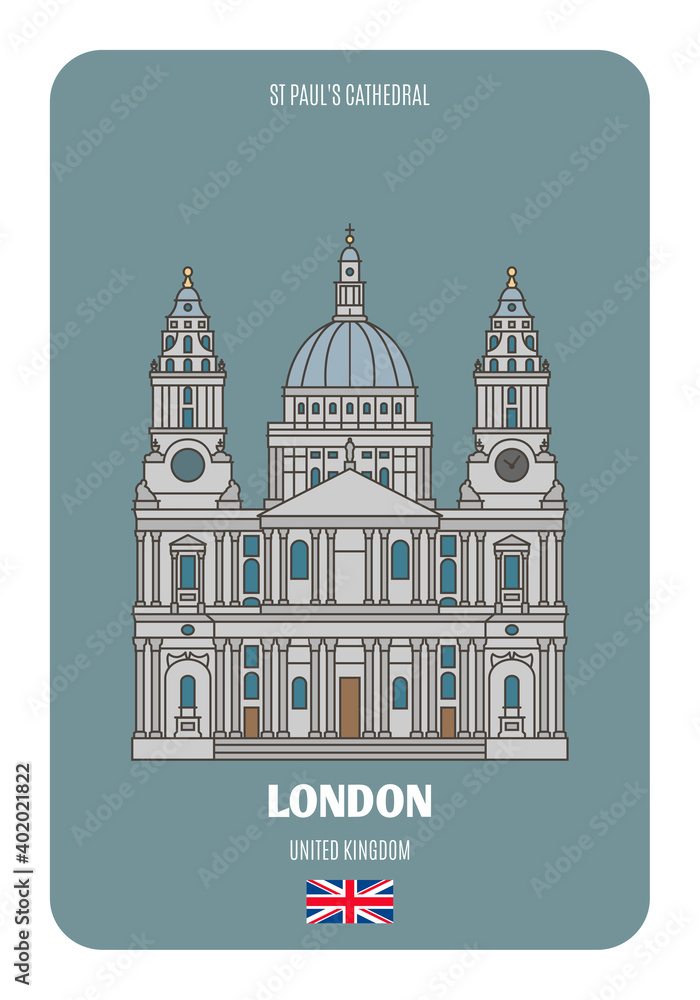 St Paul's Cathedral in London, UK. Architectural symbols of European cities