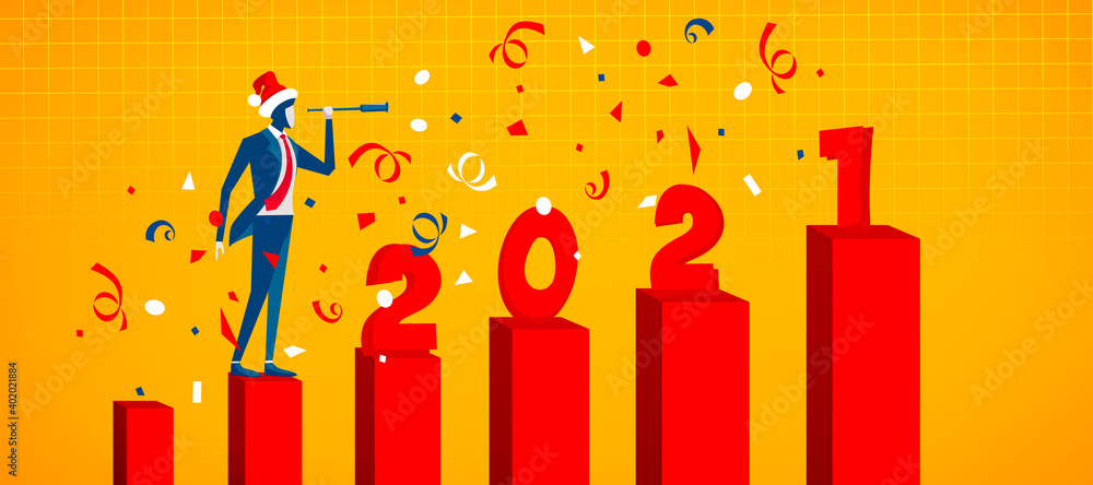 New 2021 growth and development prospects. 3D illustration New 2021 growth and development prospects. 3D illustration
