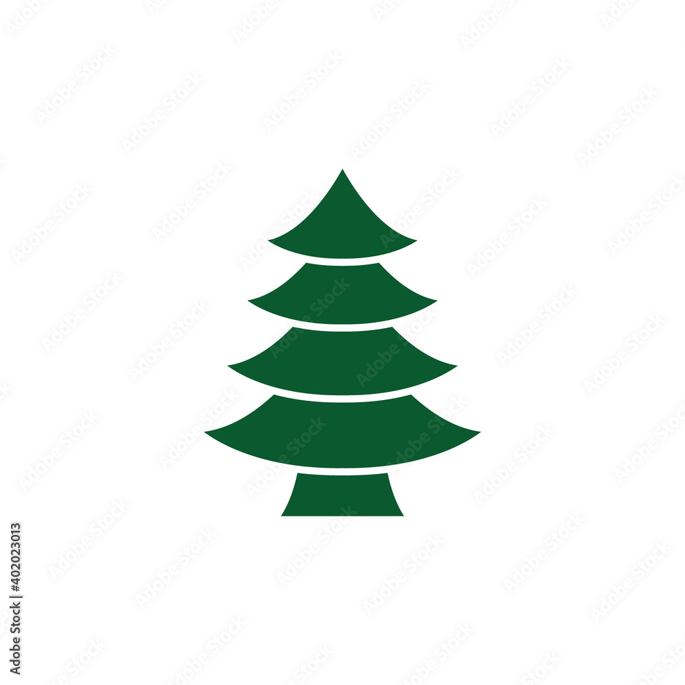 Green tree black icon, flat design style. Spruce vector silhouette decaration. Green tree black icon, flat design style. Spruce vector silhouette decaration.