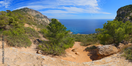 View from the South West of Ibiza island in Spain
