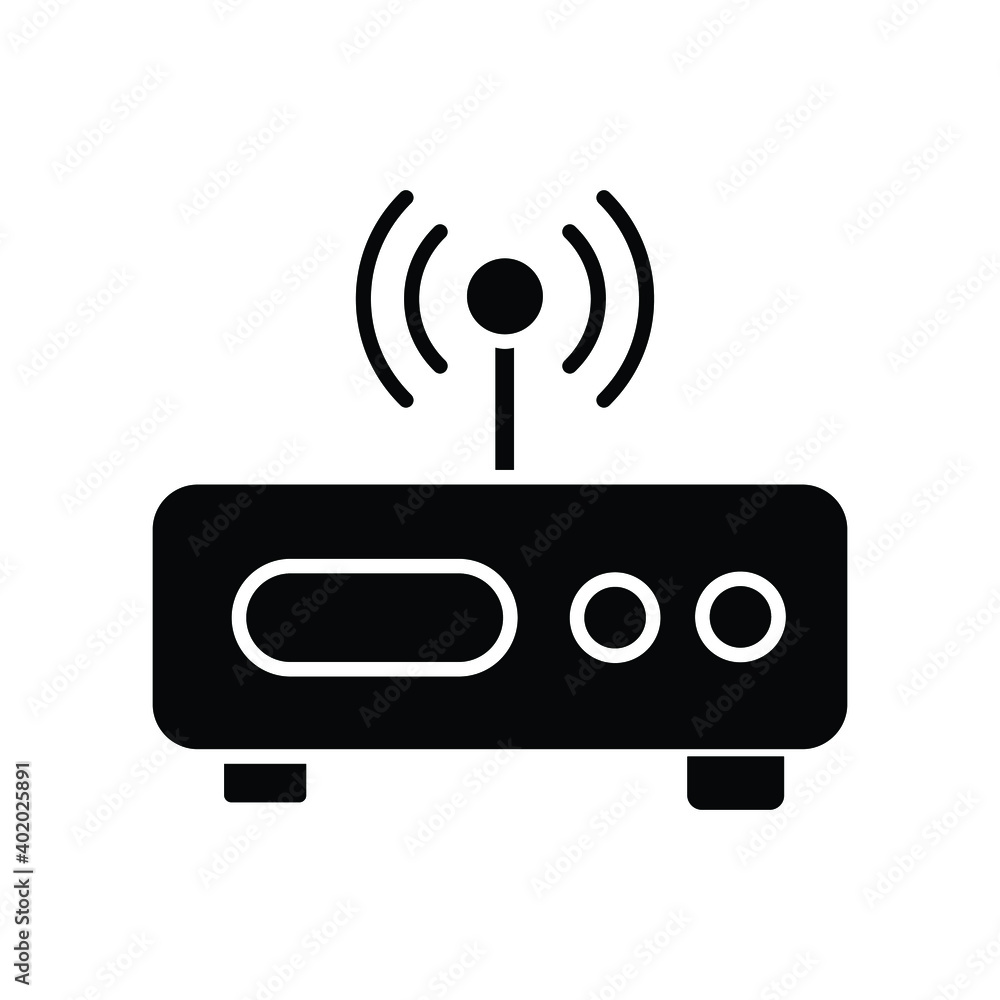 Wireless Router Device glyph icon Wireless Router Device glyph icon