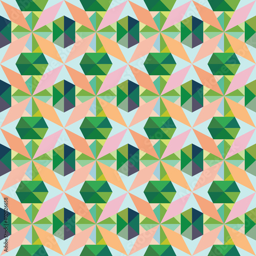 Pastel colors vector seamless pattern. Geometric mosaic art print. Abstract vector background.