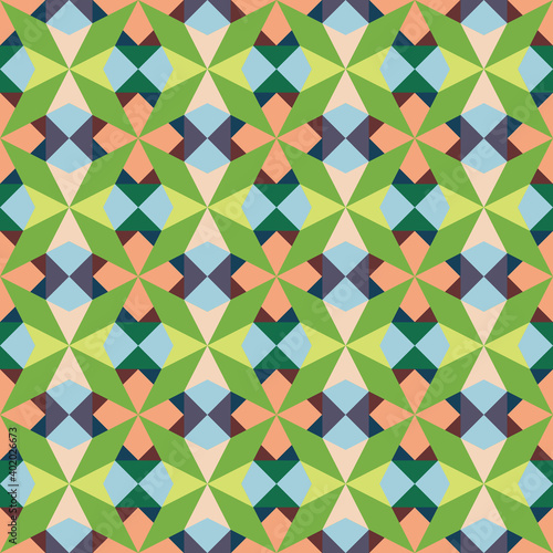 Pastel colors vector seamless pattern. Geometric mosaic art print. Abstract vector background.