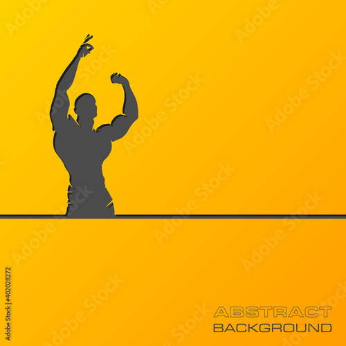 Muscle man silhouette lifting weights fitness gym icon bodybuilder