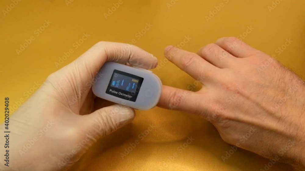 pulse oximeter to check the pulse of the amount of oxygen in the blood. pulse oximeter to check the pulse of the amount of oxygen in the blood.
