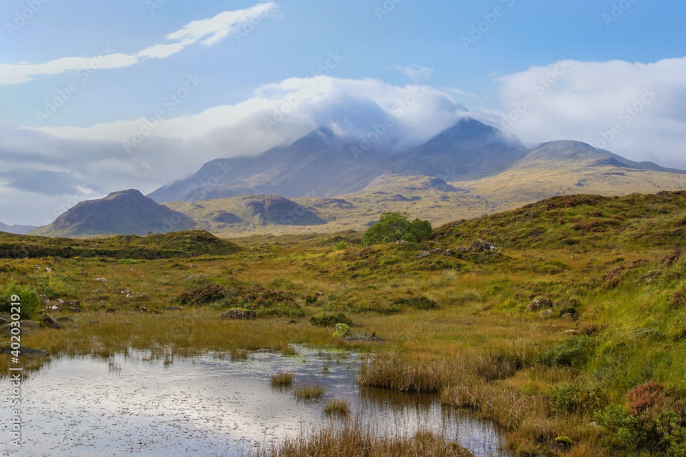 The Cuillin Hills on the Isle of Skye seen from Sligachan