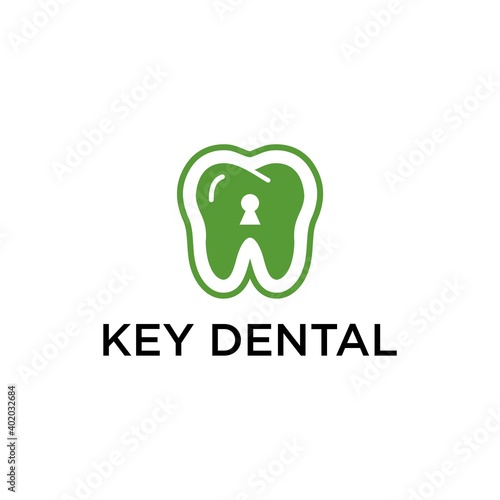 dental lock logo design template.