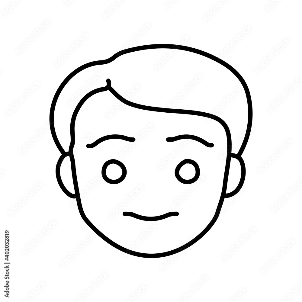 Boy face avatar line icon Boy face avatar line icon