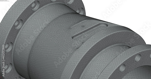 finite element analysis mesh analysis- 3d ilustration