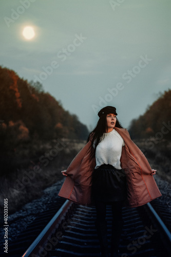 woman on the railway