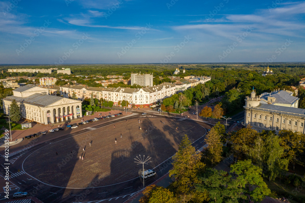 The Chernigov city Ukraine aerial panorama view.