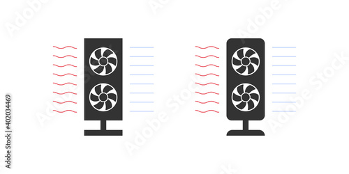 Air Purifier. Air recirculation stay safe from virus COVID. Bactericidal air recirculation irradiator. Vector illustration