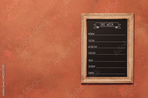 Wallpaper Mural TABLEAU ARDOISE droite - The Week planning Torontodigital.ca