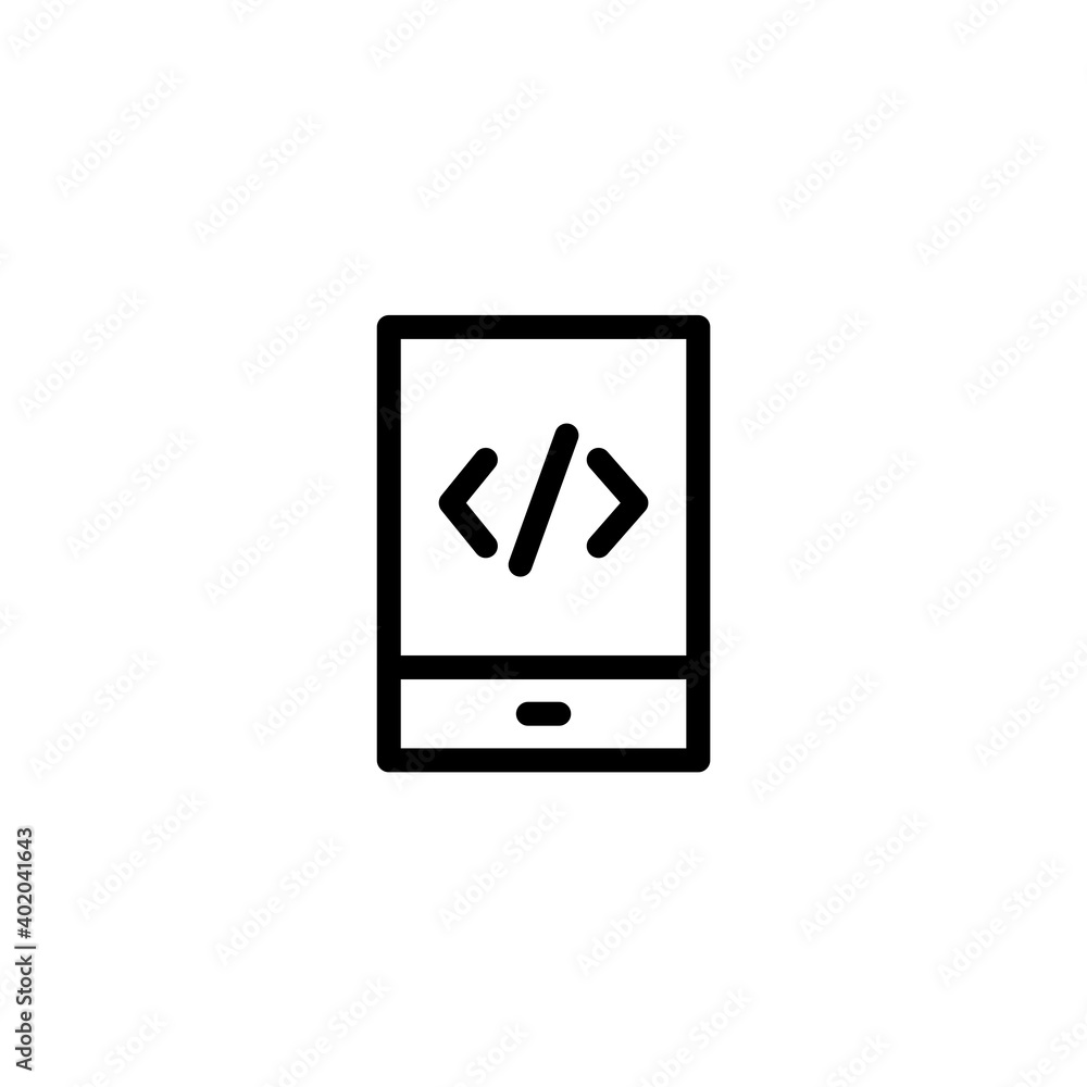 Mobile programming icon. Icon design for programming and software engineering. Vector Mobile programming icon. Icon design for programming and software engineering. Vector
