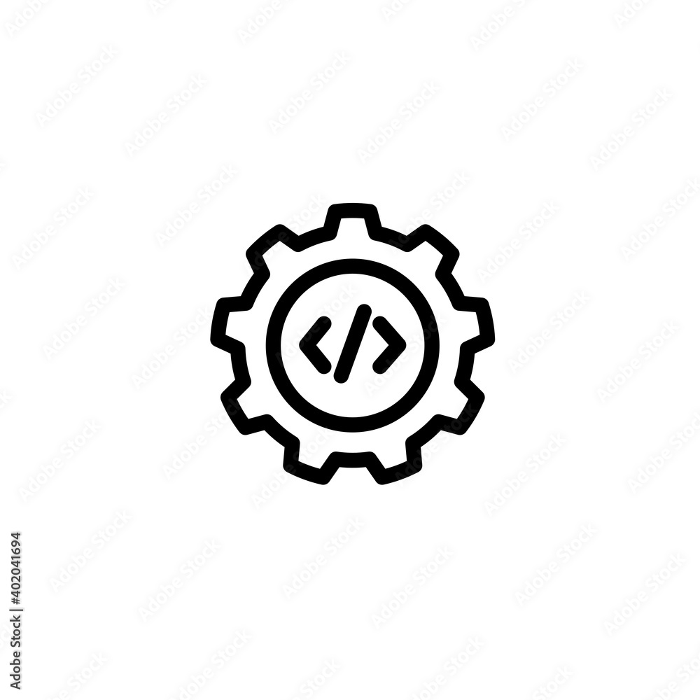 Obraz premium Programming settings icon. Icon design for programming and software engineering. Vector