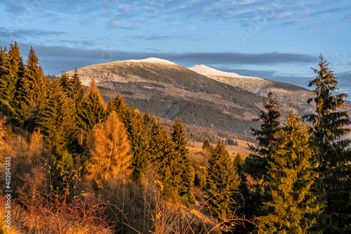 Kralova Hola from Helpa, Slovakia, sunset scene photo