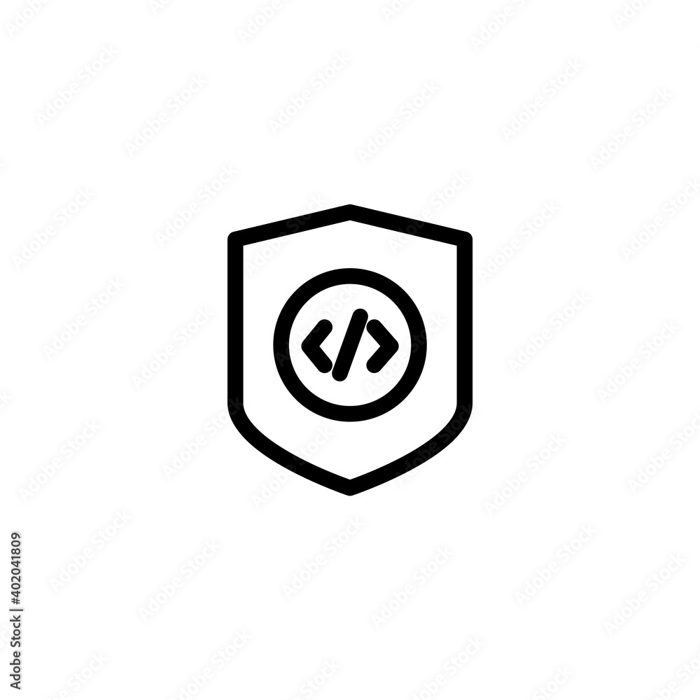 Programming security icon. Icon design for programming and software engineering. Vector Programming security icon. Icon design for programming and software engineering. Vector