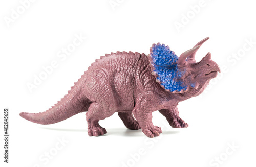 Dinosaur toy isolated on white background  Minaiture dinosaur model