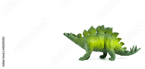 Toy Stegosaurus Dinosaur  Colorful, White Background, Extinct Species © Alisa