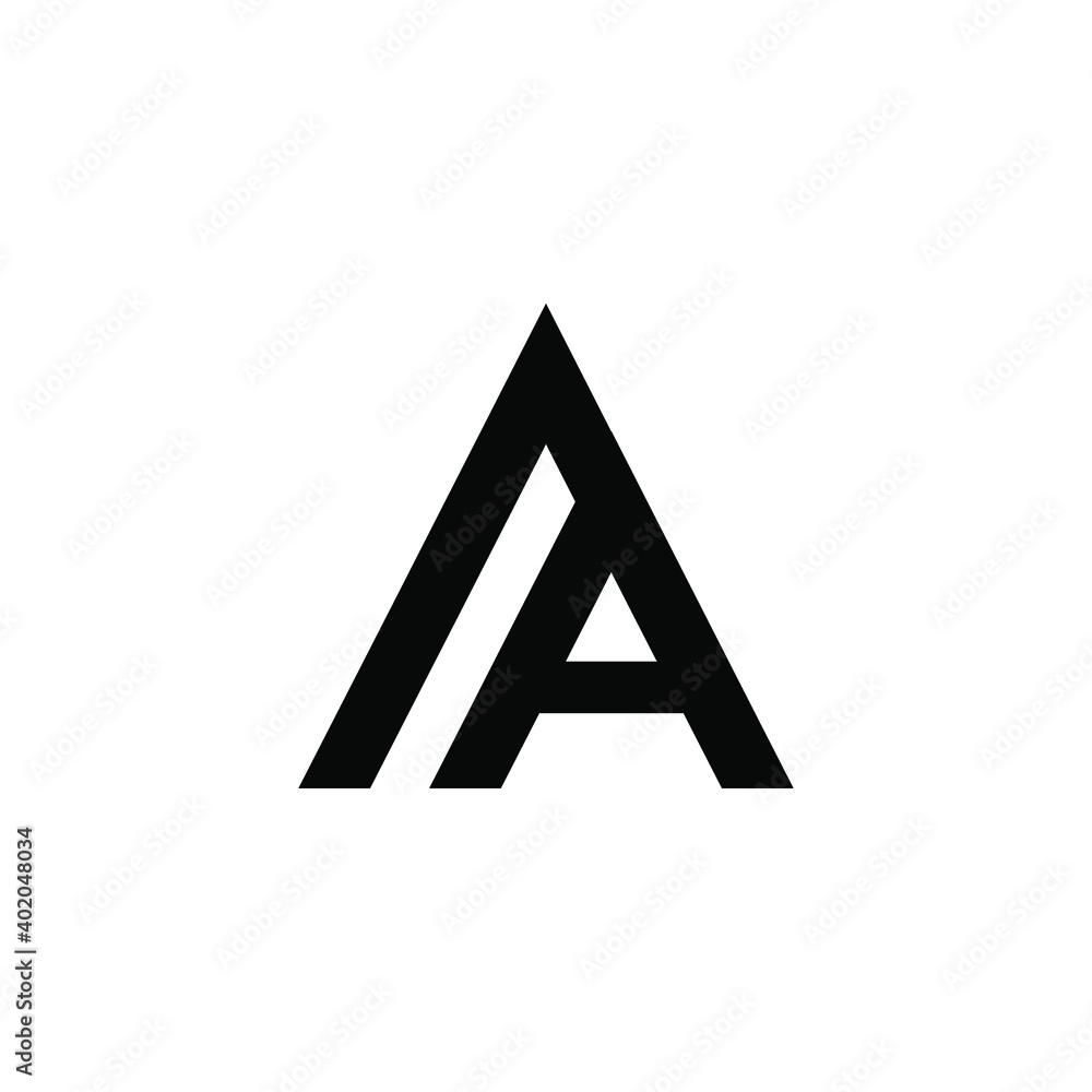 Letter 'A' form and mountain combined together.Line vector logo. Letter 'A' form and mountain combined together.Line vector logo.