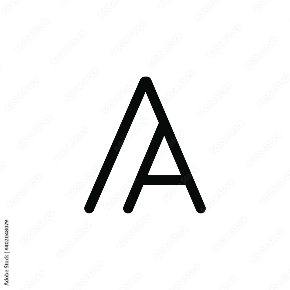 Letter 'A' form and mountain combined together.Line vector logo. Letter 'A' form and mountain combined together.Line vector logo.