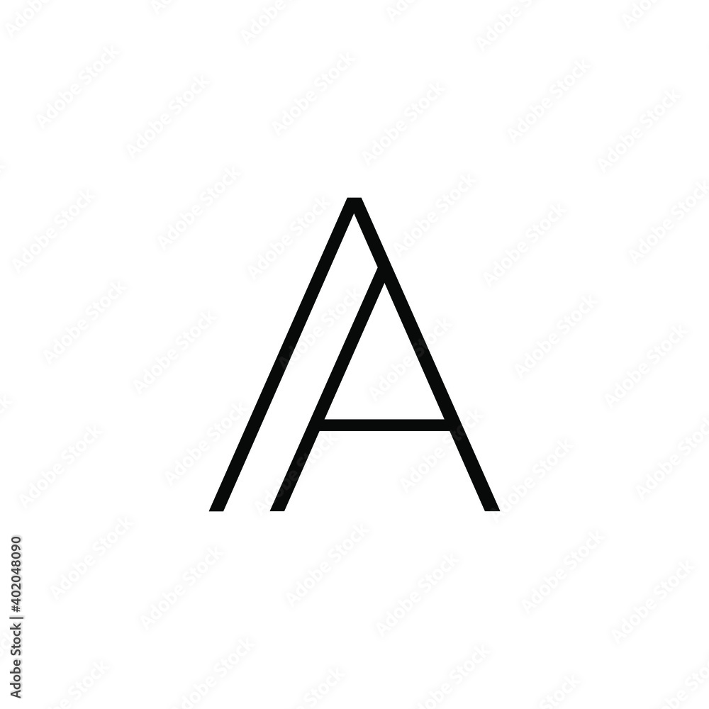 Letter 'A' form and mountain combined together.Line vector logo. Letter 'A' form and mountain combined together.Line vector logo.